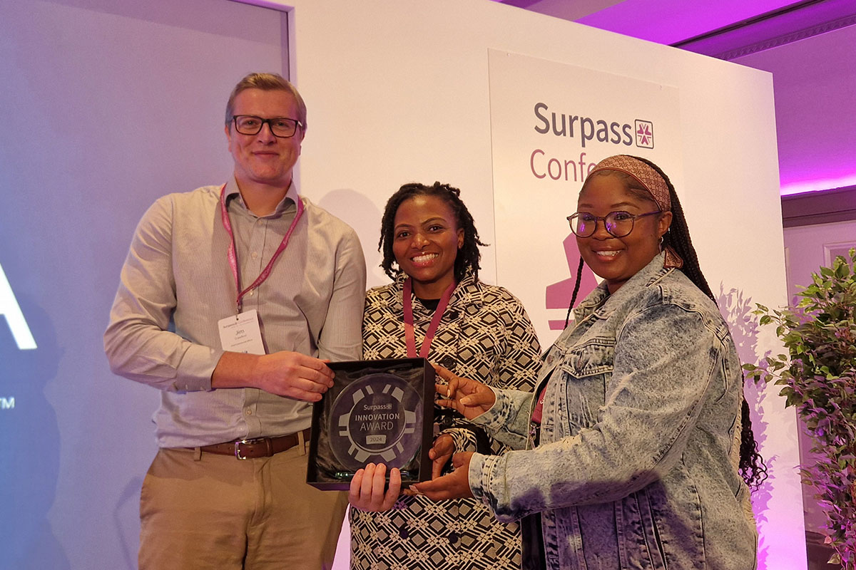 SAICA receiving the 2024 Surpass Innovations Award